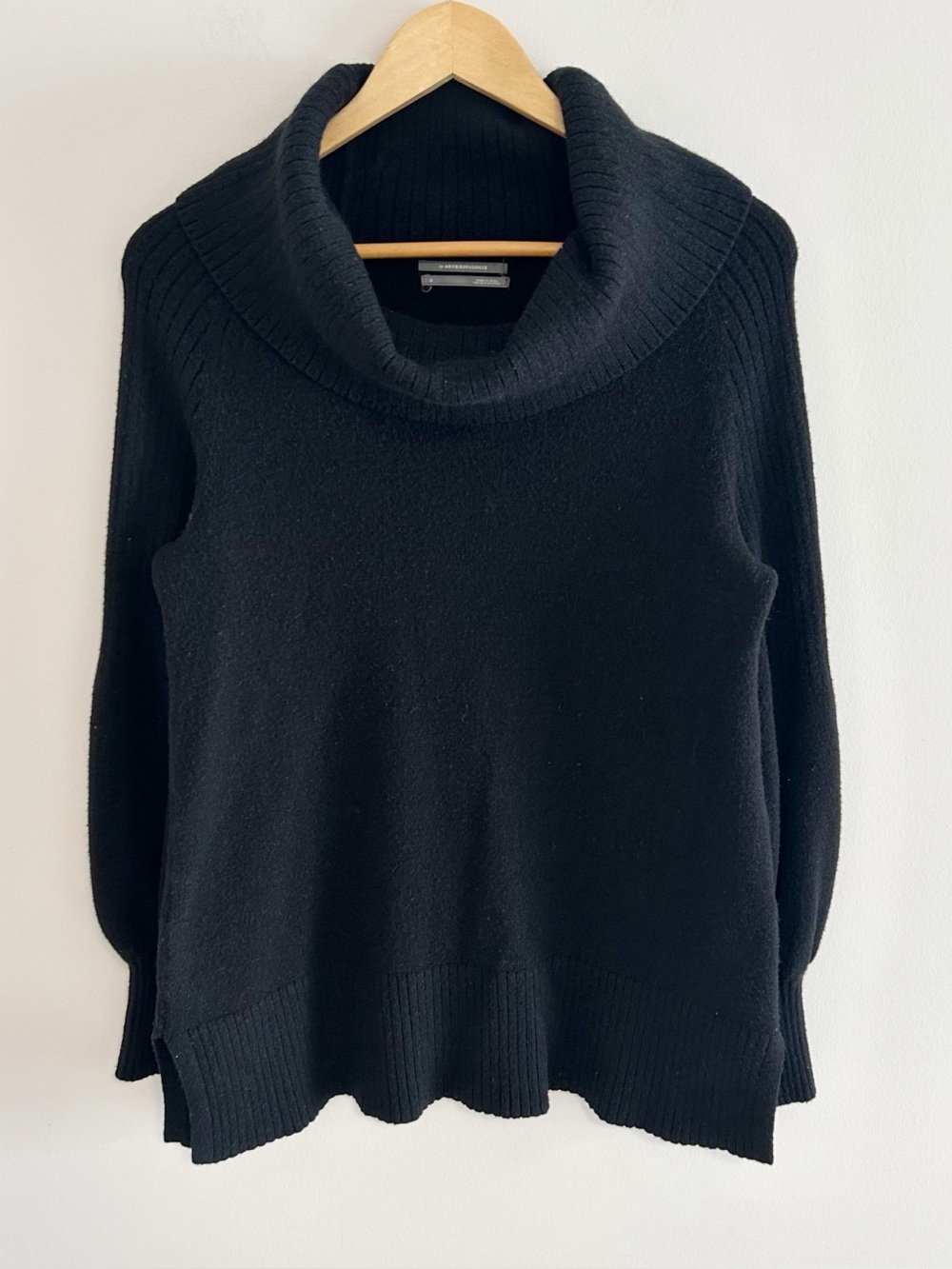Anthropologie Paloma cowl neck balloon sleeve sweater black